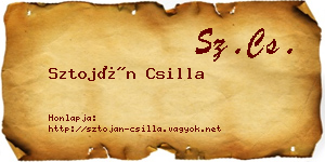Sztoján Csilla névjegykártya