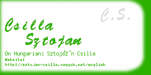 csilla sztojan business card